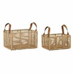 NEW Komplet košar DKD Home Decor Kovina Vrvica Boho (36 x 27 x 33 cm) (36 x 27 x 20 cm)