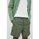 Bombažne kratke hlače Samsoe Samsoe zelena barva - zelena. Kratke hlače iz kolekcije Samsoe Samsoe. Model izdelan iz enobarvnega materiala. Izjemno udoben material, izdelan iz naravnih vlaken.