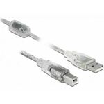 Delock kabel USB A-B 0,5m dvojno oklopljen transparent 82057