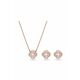 Swarovski Set roza pozlačenega nakita s penečimi plesnimi kristali 5516488 (ogrlica, uhani)