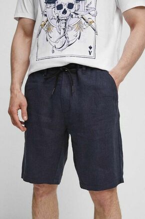 Lanene kratke hlače Medicine mornarsko modra barva - mornarsko modra. Kratke hlače iz kolekcije Medicine. Model izdelan iz lahke tkanine.