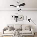 shumee stropni ventilator s svetilko in daljinskim upravljalnikom 76 cm temno rjava