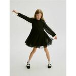 Reserved - GIRLS` DRESS - črna črna 100% POLIESTER 702BP-99X
