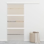 Drsna vrata ESG steklo in aluminij 102,5x205 cm srebrna