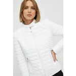 Jakna Guess ženska, bela barva - bela. Jakna iz kolekcije Guess. Delno podložen model, izdelan iz prešitega materiala.