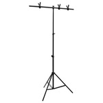vidaXL Stojalo za ozadje v obliki črke T črno 91x60x(70-200) cm