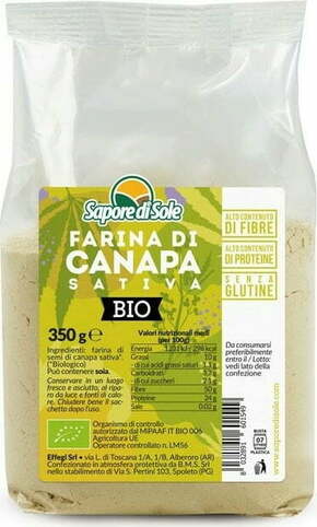 Sapore di Sole Bio konopljina moka brez glutena - 350 g