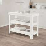 vidaXL Delovna miza bela 110,5x50x80 cm trdna borovina