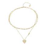 Guess Nežna, pozlačena dvojna ogrlica Love Me Tender JUBN03244JWYGT/U