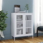 Greatstore Omara za shranjevanje bela 80x35x101,5 cm jeklo