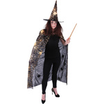 Rappa Čarovniški plašč s klobukom in mrežo za odrasle/Halloween