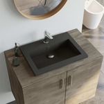 vidaXL Granitni umivalnik 600x450x120 mm črn