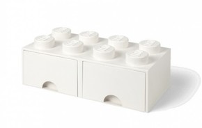 LEGO škatla za shranjevanje 8 - s predali bela 250 x 500 x 180 mm