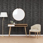 vidaXL Stenski paneli 24 kosov črni 50x50 cm EPS 6 m² kamen
