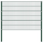 vidaXL Ograjni paneli s stebrički železo 1,7x0,8 m zeleni