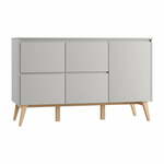 Siva nizka otroška komoda 149x52,5 cm Swing – Pinio