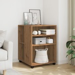 vidaXL Stranska mizica s kolesi artisian hrast 55x60x78 cm inž. les