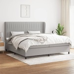 Box spring postelja z vzmetnico svetlo siva 200x200 cm blago - vidaXL - Siva - 94,73 - 200 x 200 cm - vidaXL