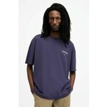 Bombažna kratka majica AllSaints UNDERGROUND SS CREW moška, vijolična barva - vijolična. Kratka majica iz kolekcije AllSaints. Model izdelan iz tanke, rahlo elastične pletenine.