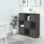 vidaXL Visoka omara siva 110,5x35x117 cm trdna borovina